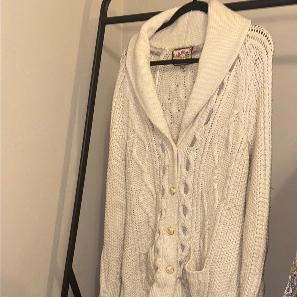 Juicy Couture Cream Cable Knit Cardigan